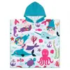 Poncho de Toalla de Baño para Niños, Bata de Baño Portátil para Bebé, Absorbente de Agua, Secado Rápido, con Capucha, para Nadar, Aguas Termales, Poncho de Toalla Grande para Envolver
