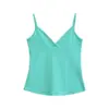 Camisola europea y americana de cuello en V para mujer, prenda exterior de verano 2026, camiseta base de alta elasticidad ajustada, top interior corto a la moda