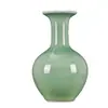 Vaso de cerâmica de Jingdezhen com esmalte celadon, arranjo de flores estilo chinês novo, decoração para casa para sala de estar, prateleira de exposição, hall de entrada e rack de TV