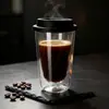 Taza de Café de Viaje de Doble Pared de Alto Borosilicato con Tapa de Silicona, Taza de Vidrio con Aislamiento Térmico para Oficina, Cafetería, Cold Brew, Americano Helado, Venta al por Mayor