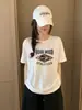 Camiseta de Algodón Copo de Nieve de Verano con Cuello Redondo, Corte Ajustado, Mangas Cortas Versátiles, Suministro Directo del Fabricante, Disponible para Dropshipping