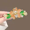 Grampo de Cabelo Pérola com Tassel de Laço Antigo Flor da Moda Clipe de Mola de Alta Qualidade Headwear de Celebridade da Internet para Parte Traseira da Cabeça Meio Preso