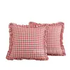 Almohada con volantes y encaje hecho a mano, cojín para cabecera, almohada dopamina primavera/verano, cuadros estilo ins 45*45