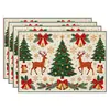 Amazon Manteles Navideños Muñeco de Nieve Árbol de Navidad Manteles Decoración de Mesa de Comedor Occidental Manteles Aislantes Fiesta Navideña