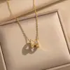 Transfronterizo Nuevo Arco del Triunfo Cintura Pequeña Lujo Ligero Moda Elegante Impresionante Collar Completo de Diamantes para Mujer Versátil Acero de Titanio