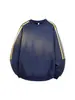 Sudadera de manga larga informal deportiva a rayas con retazos y cuello redondo para hombre, para primavera y otoño