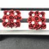 Botón cuadrado de metal con diseño de rosa, soldadura, accesorios de abrigo de diamantes, terciopelo de visón, botón, accesorios de ropa DIY