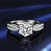 High-end Moissanite anel Europeu e Americano vento Seis-garra anel feminino s925 jóias de prata esterlina anel de casamento Star Queen vendas diretas da fábrica