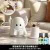 Pote de armazenamento de pedra difusora de fantasminha com dedo do meio engraçado, ornamento de mesa para quarto com aromaterapia sem chama, decoração criativa de pote de aromaterapia