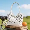 Bolso Tote de Lunares de Comercio Exterior para Mujer 2026 Nuevo Verano Bolso de Hombro Único con Lazo Bolso de Clase para Estudiante Universitario Bolso de Viaje