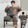 Pijama infantil plus size, roupão de manga longa de algodão puro oversized, conjunto de pijama para meninos, outono, desenho animado, solto, casual, estilo estudante
