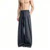 Venta directa de fábrica verano 2026 nuevos pantalones rectos de algodón y lino estilo chino para hombre, talla grande holgados tipo harén de pierna ancha