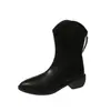Botas Martin de Punta Fina para Mujer 2026 Otoño/Invierno Nuevas Casuales Estilo Vaquero Occidental Algodón Grueso Cálido Botas para Mujer