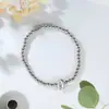 Pulsera de cuentas elástica con letra A pequeña brillante de globo 14k para niñas, pulsera de cuentas de cobre, nueva de otoño