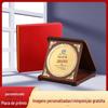 Medalha de cristal personalizada, medalha de folha de ouro, placa de honra, certificado de acrílico, carta de autorização de franquia personalizada, etiqueta de madeira para pendurar