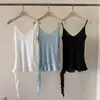 Liquidação, Sem Devoluções H2026 Novo Verão Design Coreano Dongdaemun Decote V Franzido Irregular Top Camisola