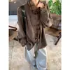 Camisa de Manga Larga Patchwork Falsa de Dos Piezas Estilo Old Money para Mujer y Hombre, Cardigan de Punto Holgado Versátil Estilo Vintage Perezoso de Otoño