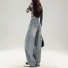 Jeans Rasgado Vintage de Nicho para Mulheres Verão 2025 Tendência Versátil Novo Petite Reto Solto Calças Wide-Leg