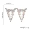 Aretes colgantes de gota de agua geométricos incrustados de diamantes con aguja de plata, modernos y versátiles para el uso diario, lujo ligero con un toque de alta gama, exquisitos aretes para mujer