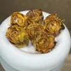 Cola Flor Seca Tingida Rosa Cabeça para Brincos Pulseira DIY Material Flor Seca Real Cabeça Joias Acessórios Semi-Acabados