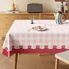 Toalha de mesa xadrez creme impermeável à prova de óleo lavável 2026 novo estilo luxo leve toque de alta qualidade para mesa de jantar