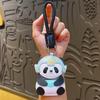 Adornos Creativos de la Cultura Sanxingdui Llavero de Cuero de Panda de Dibujos Animados Llavero Colgante de Muñeca Lindo y Exquisito