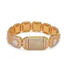 Plata de Ley S925 Hip-Hop Europeo y Americano Piedra Principal de 2 Quilates Moissanita de Caramelo de Roca Pulsera para Hombre Comercio Electrónico Transfronterizo Fabricante Directo Genial