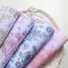 Papel de Regalo Floral Impermeable Nuevo Papel de Fondo Floral Retro Europeo Papel de Arte Floral Envoltura de Ramo de Flores para el Té de la Tarde