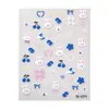 Lindas Pegatinas para Uñas con Relieve de Conejo de Arándanos 3D Creativas Dopamina Conejo Blanco Pegatinas para Uñas DIY Modelo Sl