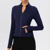 Chaqueta de Yoga Cálida con Forro Polar para Otoño e Invierno para Mujer, Cardigan Deportivo con Cremallera y Cuello Alto, Corte Ajustado con Bolsillos, Abrigo de Fitness 52633