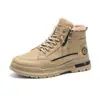 Zapatos de Hombre Invierno Terciopelo Botas de Caña Alta Zapatos de Trabajo para Hombre Antideslizantes Resistentes al Desgaste Engrosados Cálidos Zapatos de Algodón Zapatos de Protección Laboral para Hombre