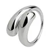Anillo de Plata S925 Plata Esterlina Anillo de Gota de Agua de Doble Esmaltado Diseño de Nicho Femenino Anillo de Dedo Abierto Transfronterizo Europeo y Americano