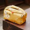 Fábrica Folhas de Outono Amarelo Logo em Breve Ter Dinheiro Brocado Viagem Conjunto de Chá Bolsa de Armazenamento Passeio Carregando Bolsa para Cerimônia do Chá Bolsa de Mão de Alta Qualidade