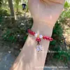Pulseira de Cinábrio Areia Dourada Roxa Meditação Lótus Ano Zodiacal Feminino Olho de Gato Branco Pulseira de Contas da Sorte Joias Atacado