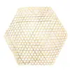 Esterilla de malla tejida de bambú para evitar que se pegue al fondo de la olla, lámina hexagonal de bambú para evitar que se queme, malla de bambú para estofar pescado, rejilla de bambú
