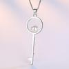 Personalidad super dulce pequeño fresco micro plateado colgante de llave damas Perla Europeo y Americano Moda collar cadena para suéter colgante