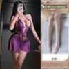 Lencería sexy, ropa de dormir seductora y atractiva, encaje transparente calado con tirantes, camisola de malla tentación, estilo popular