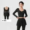 Conjunto de Roupa de Yoga Feminino Casual Respirável com Tela Fitness Duas Peças Roupa Externa Pilates Emagrecedor Corrida Conjunto Esportivo