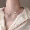 Nuevo Collar con Letra de la Suerte Cadena Clavícula Femenino Popular Diseño Simple de Nicho Lujo Accesible Joyería Versátil