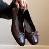 Primer Encuentro Zapatos Mary Jane Bajos con Lazo de Temporada Suela Suave de Invierno Punta Redonda Slip-On Planos Cómodos