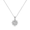 Collar de Girasol Completo de Diamante Seiko Popular Transfronterizo para Mujer, Estilo Europeo y Americano, Cadena para Clavícula de Moissanita de Lujo Ligero al por Mayor