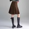Falda A-line con estampado de leopardo retro para mujer, nueva colección otoño/invierno 2026, de cintura alta, estilizada, falda corta elegante, falda de paraguas versátil