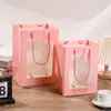 Sacola de Presente Transparente com Janela, Sacola de Presente de Joias de Luxo, Sacola Tote para Dia do Professor Aniversário, Sacola de Papel para Lembrancinha de Casamento