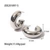 Pendientes huecos lisos franceses de acero inoxidable de red INS con aros de moda que combinan con todo para mujer