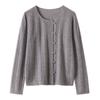 Suéter de Cashmere para Mulheres Cardigã 100% Cashmere Puro Suéter de Tricô Camisa Base para Mulheres Nova Elegante Camisa Interna Top para Mulheres