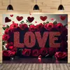 Tela Colgante para Fiesta de Cumpleaños Nueva Transfronteriza Decoración de Fiesta Decoración de Boda Día de San Valentín Cita Romántica Tela de Fondo Rosa