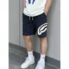 Shorts Azules Marino con Boca de Tiburón para Hombre, Moda Verano 2026, Marca Trendy Pantalones de Cinco Puntos, Shorts de Playa Rectos Holgados