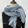 Bufanda de encaje color lino para mujer, chal fino elegante primavera/verano, bufanda rectangular de seda color liso, estilo coreano