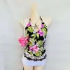 2026 Verano Sexy Estampado Cuello en V Estilo Callejero Transfronterizo Ins Top sin Mangas de Cuello Halter para Mujer
