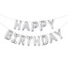 Balão de filme de alumínio com letras em inglês BIRTHDAY de 16 polegadas, versão americana, corpo fino, conjunto de decoração HAPPY BIRTHDAY
